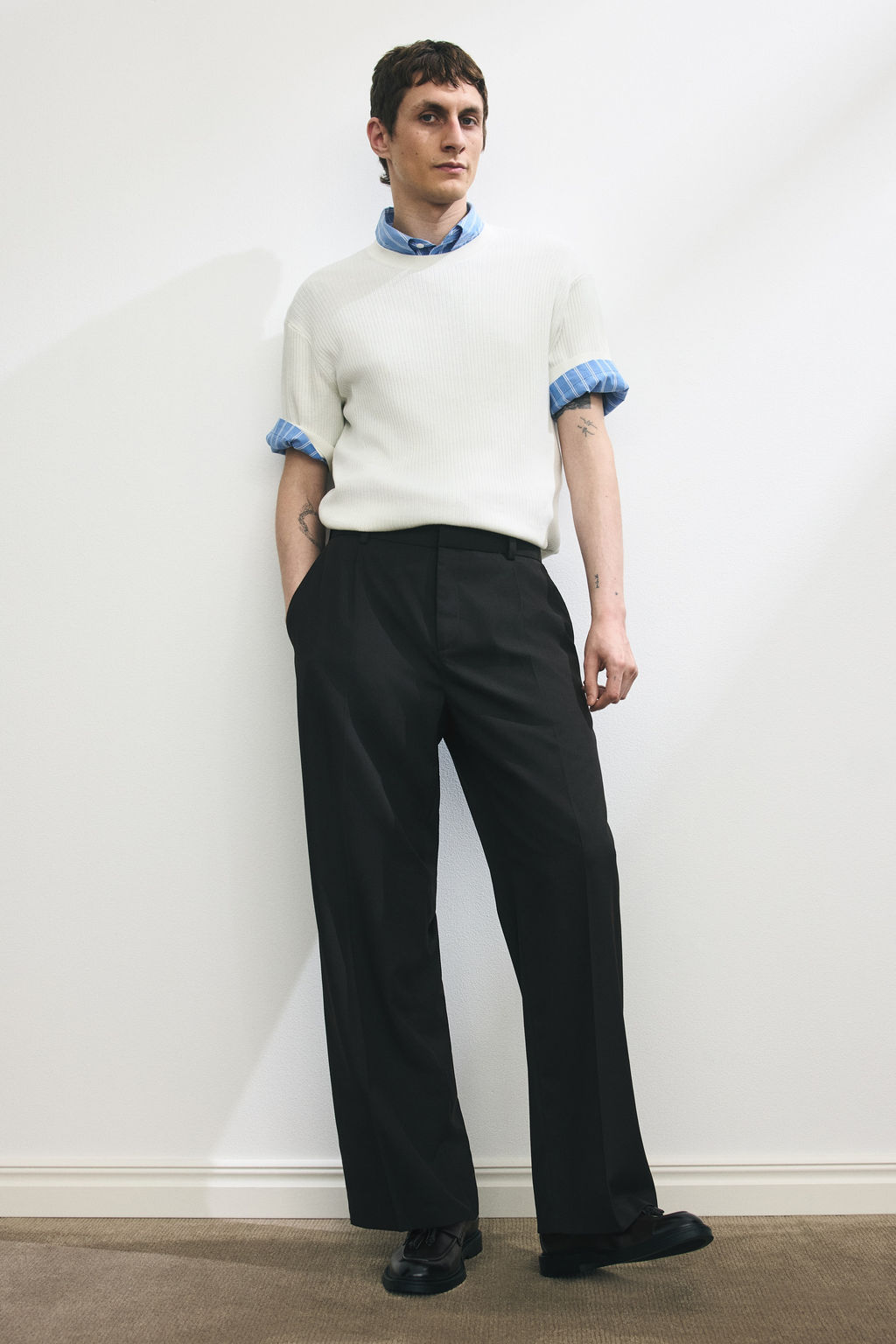 Camiseta en punto acanalado Slim Fit - H&m фото 4