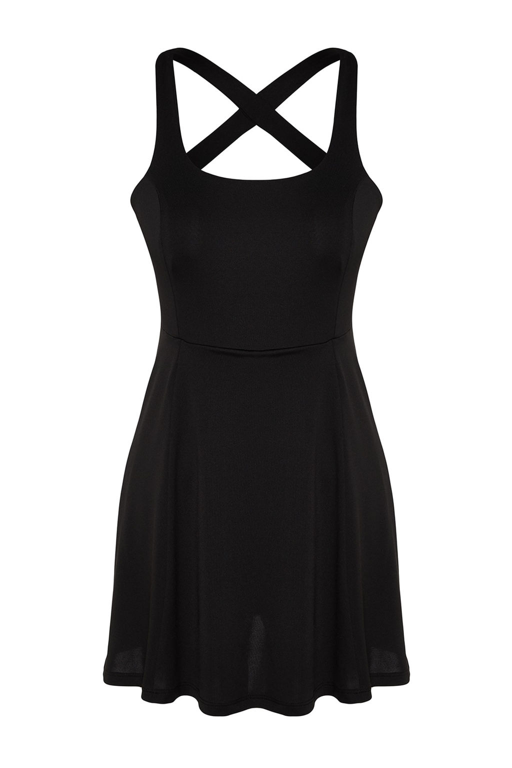 TRENDYOLMILLA Siyah Scuba/Dalg?c 2 Katmanl? Ici Sortlu Tenis Orme Spor Elbise THMSS23EL00006  фото 8