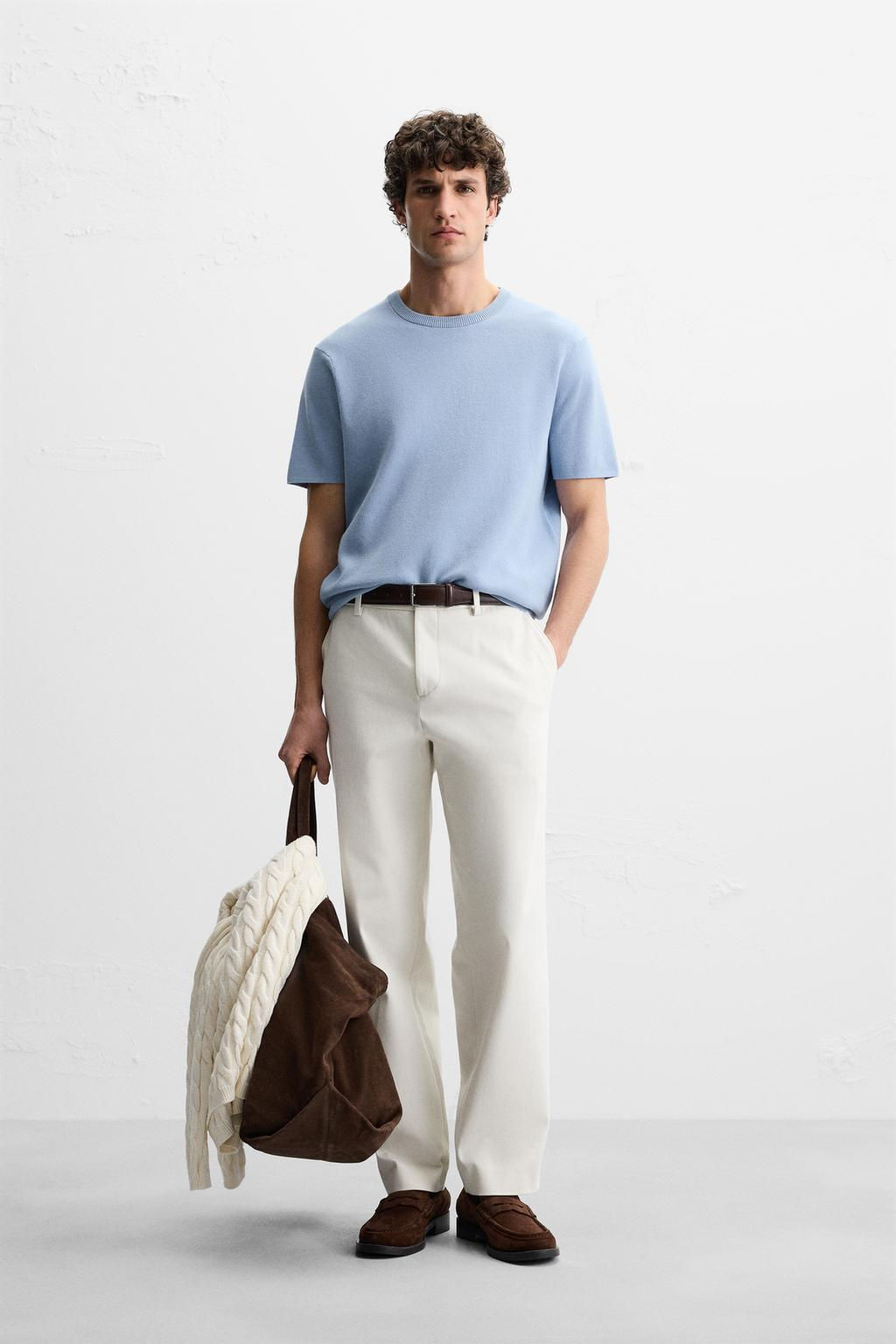 RELAXED FIT KNIT T-SHIRT - Zara фото 31