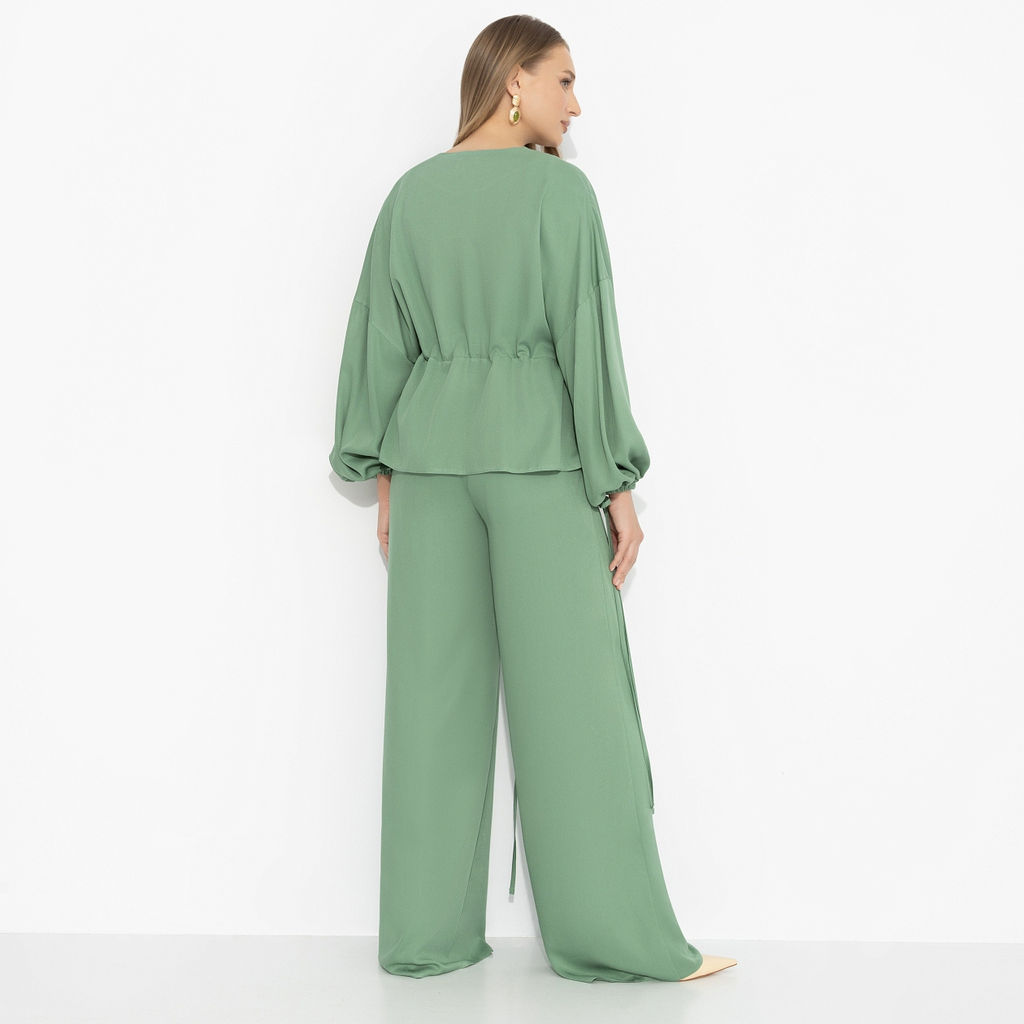Брючный костюм из 100% вискозы, Серьезная леди (2 в 1, шалфей) - Charutti фото 5