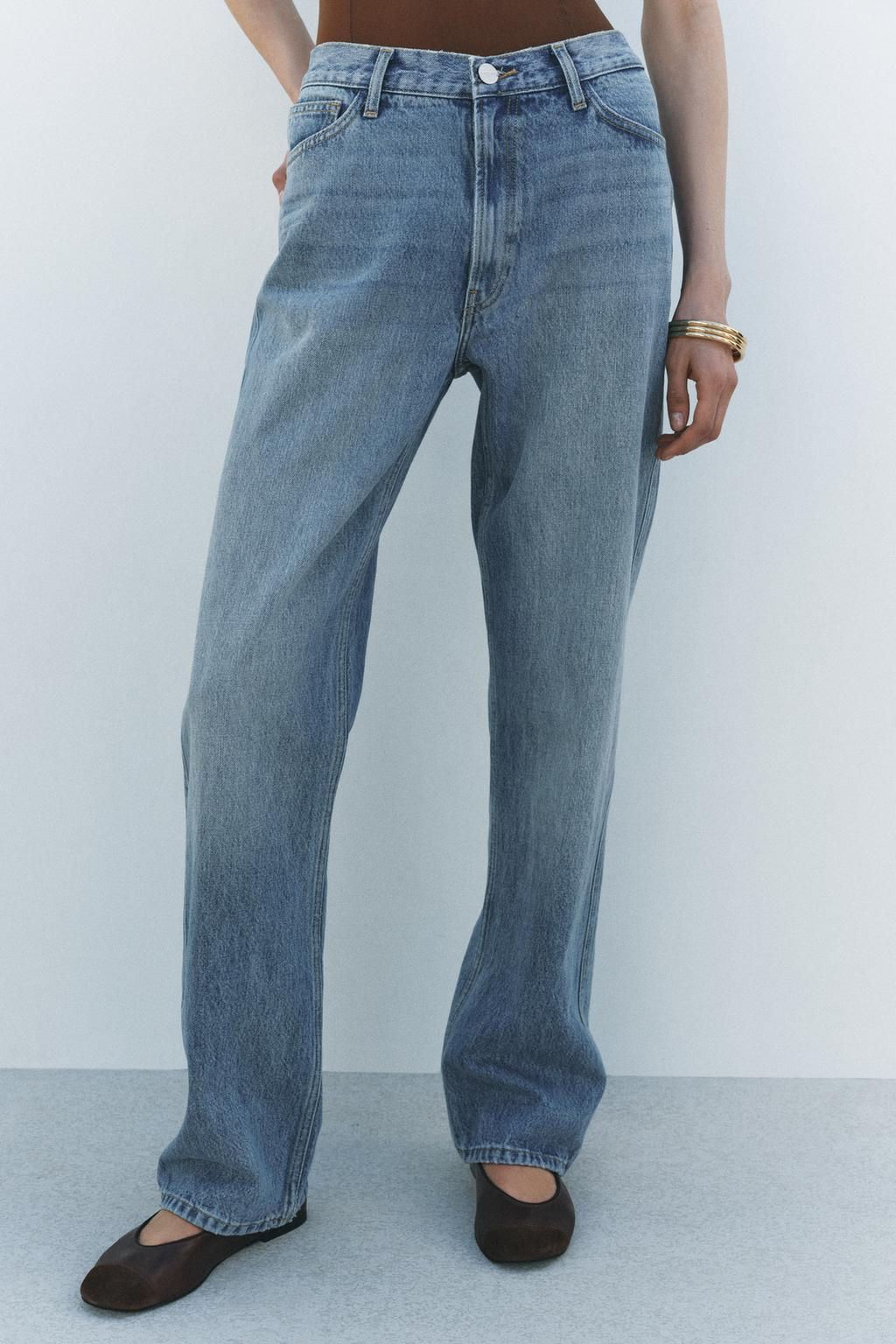 ZW COLLECTION STRAIGHT HIGH-WAIST JEANS - Zara фото 2