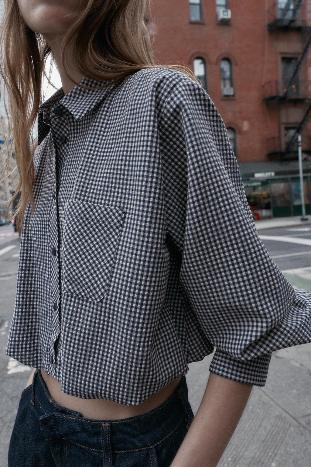 GINGHAM BALLOON SHIRT - Zara фото 3