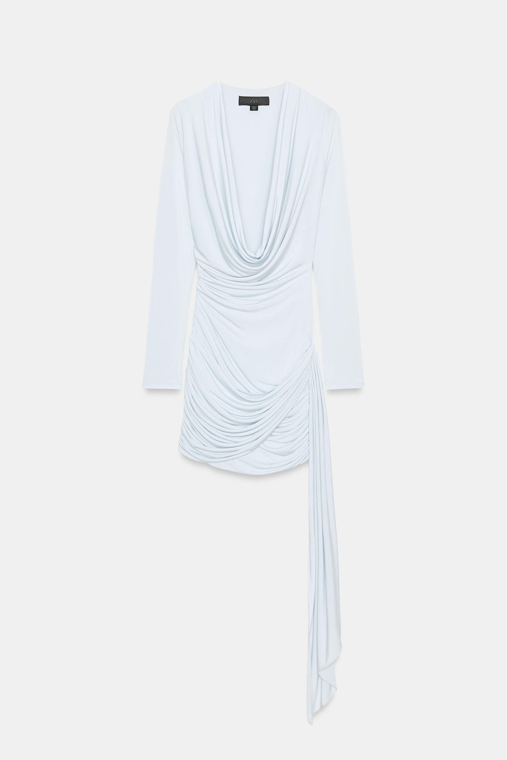 VESTIDO MINI DRAPEADO FAJ?N / Gris claro - Zara фото 6