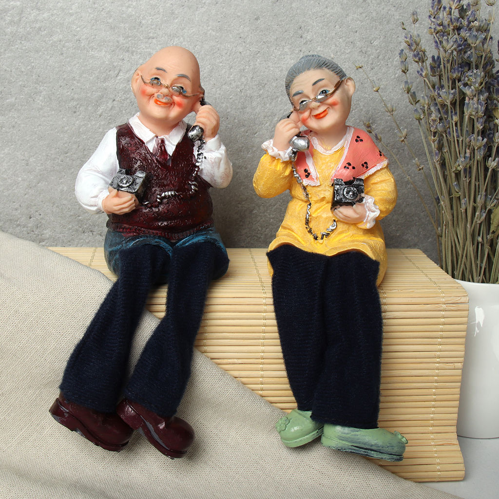 Цена за 2 шт. Фигурка Бабушка, Дедушка висячие ножки 20 см / YH0366 /уп 96/микс - Галеонтрейд фото 4