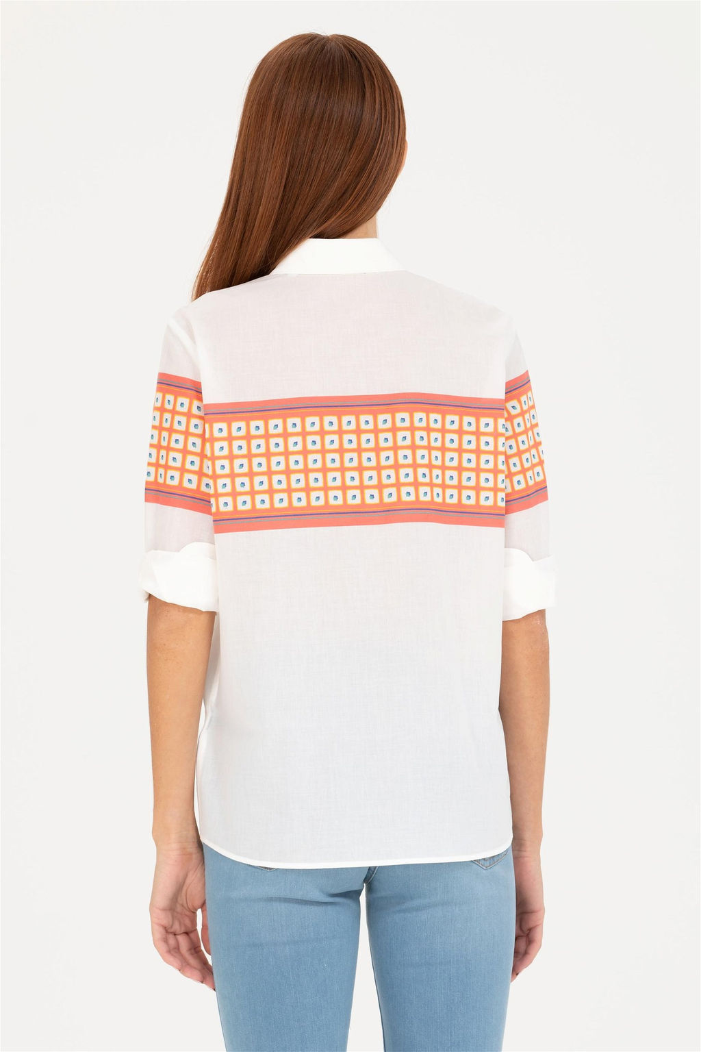 Женская рубашка лососевого цвета с длинным рукавом Неожиданная скидка в корзине - U.s. polo assn фото 5