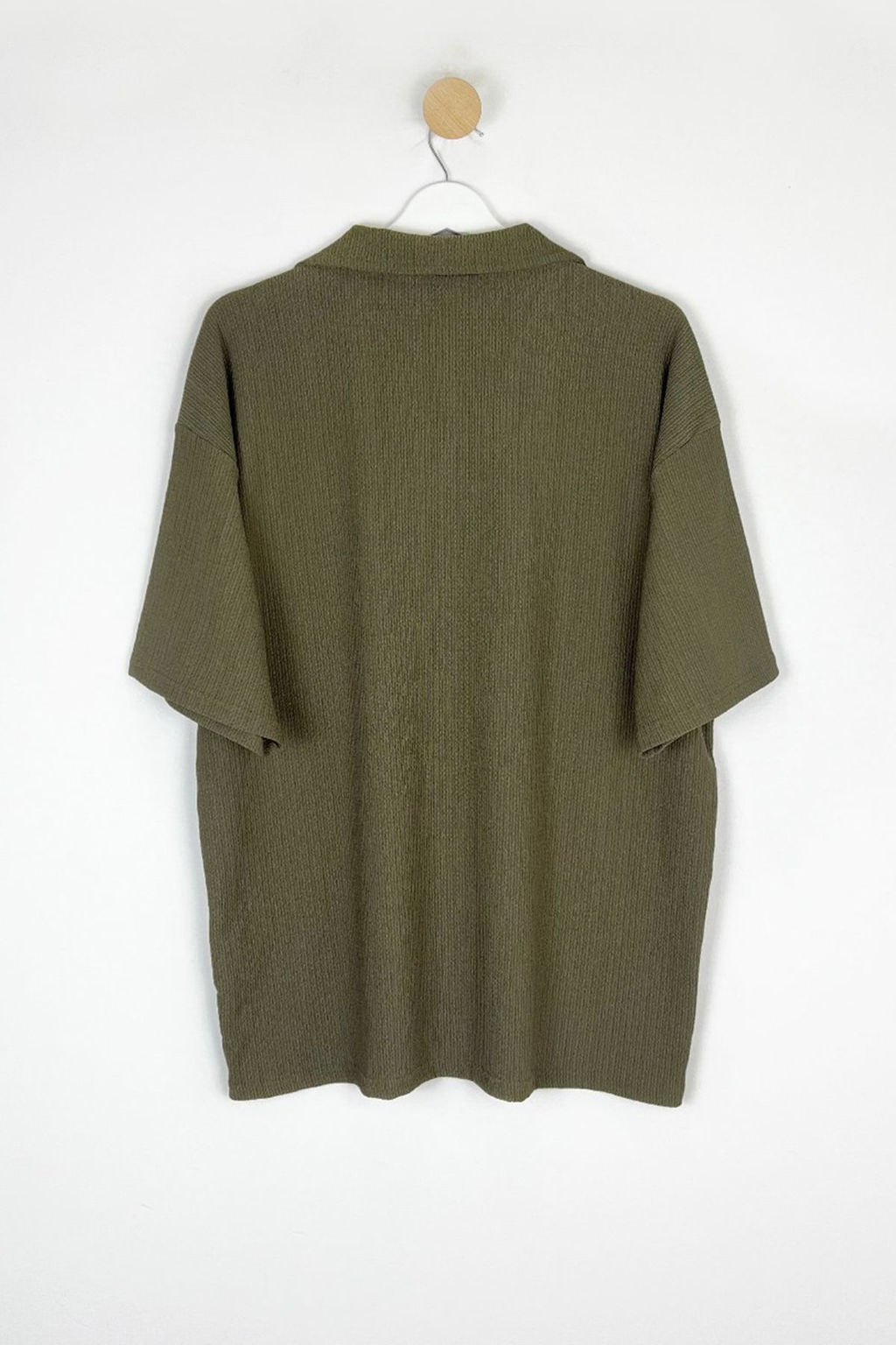 TRENDYOL MAN Haki Oversize/Genis Kesim Burumcuk Dokulu Premium Kalite Polo Yaka T-shirt TMNSS25PO00018 - Trendyolmilla фото 6