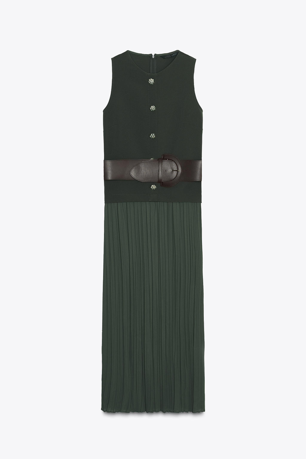 MIDI CONTRAST DRESS WITH BELT - Zara фото 6