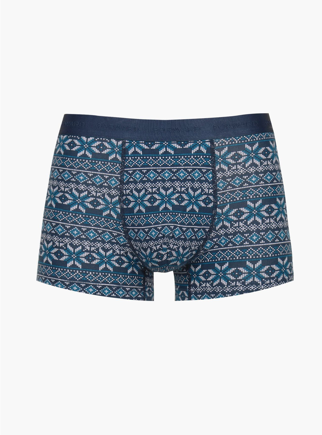 Трусы боксеры с принтом синие из хлопка (Арт. 4037MUF) - Indefini фото 9
