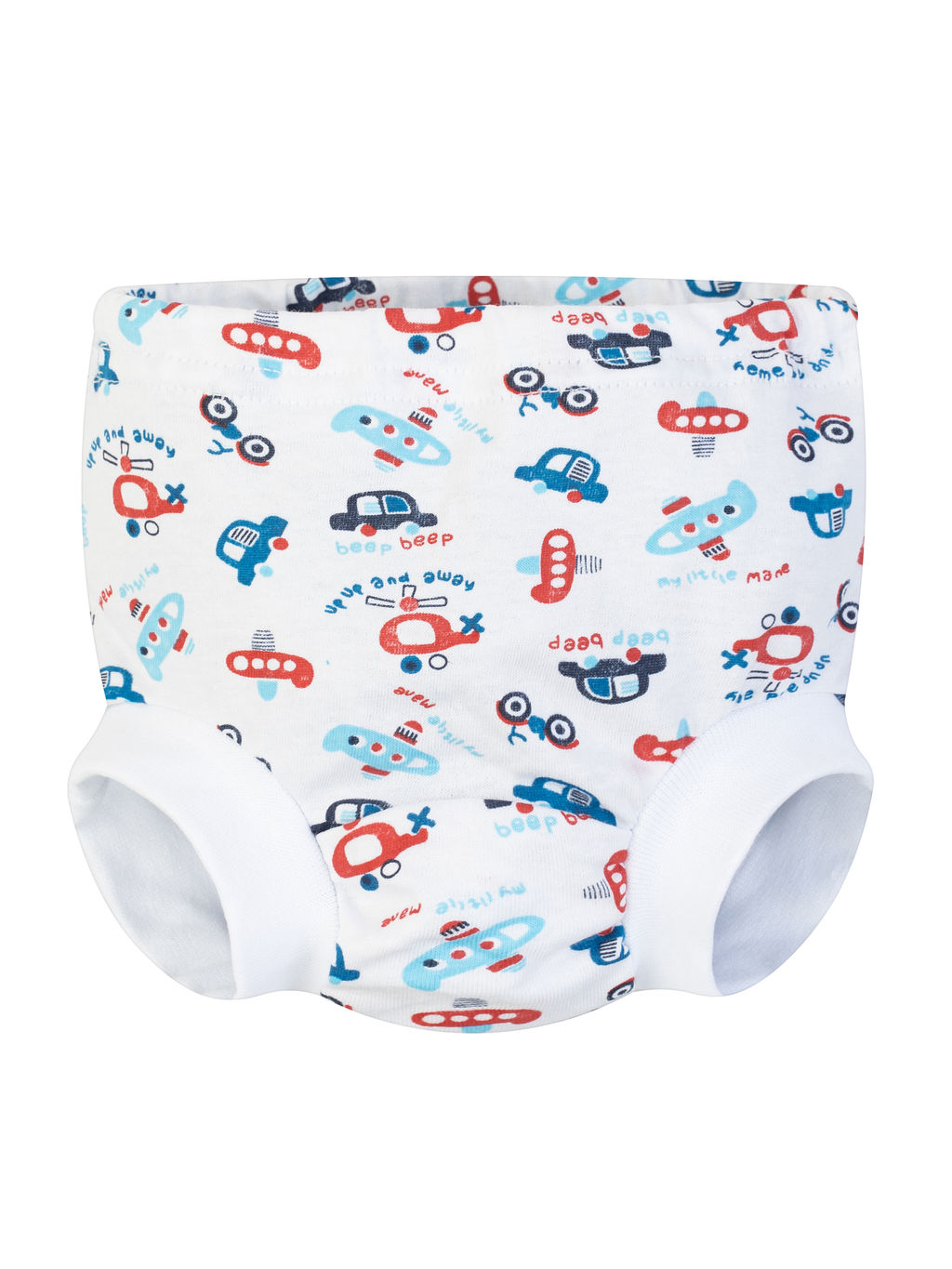 Трусы детские белые транспорт