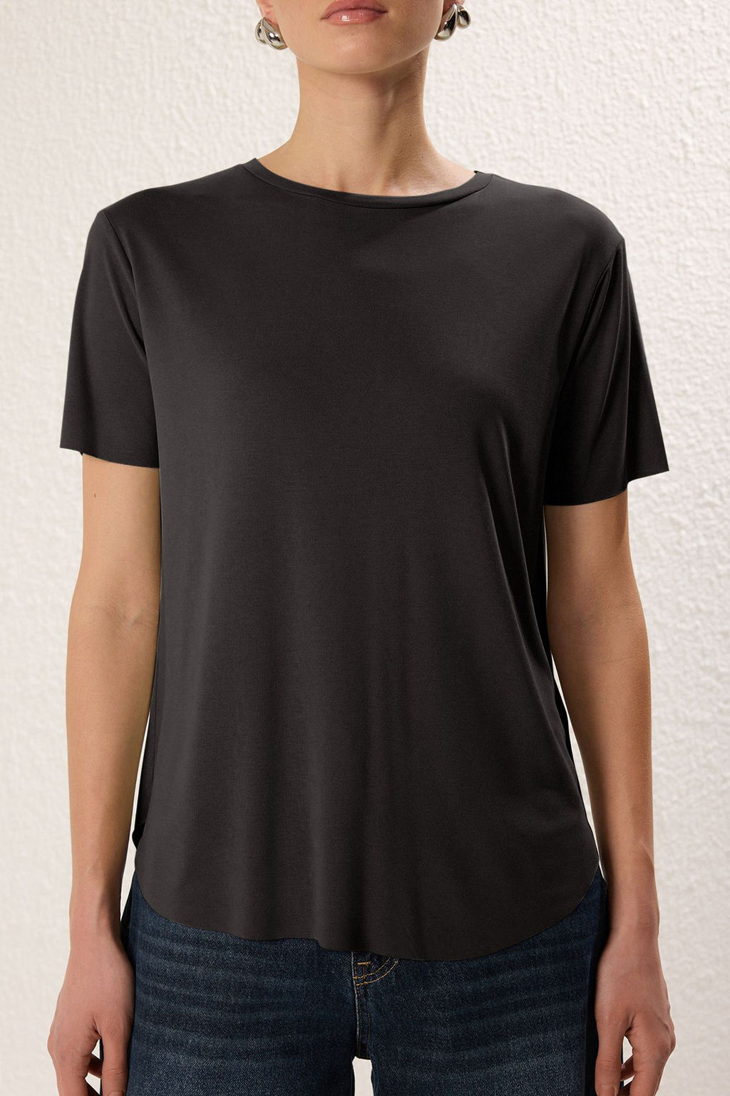 TRENDYOLMILLA Bordo More Sustainable Soluk efektli Modal Kumas Oversize/Genis Kesim Orme T-Shirt TWOSS25TS00124  фото 3