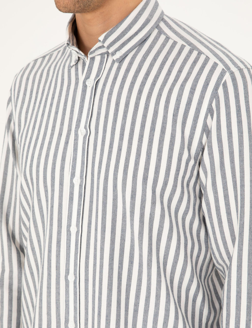 Рубашка Regular Fit темно-синяя в полоску