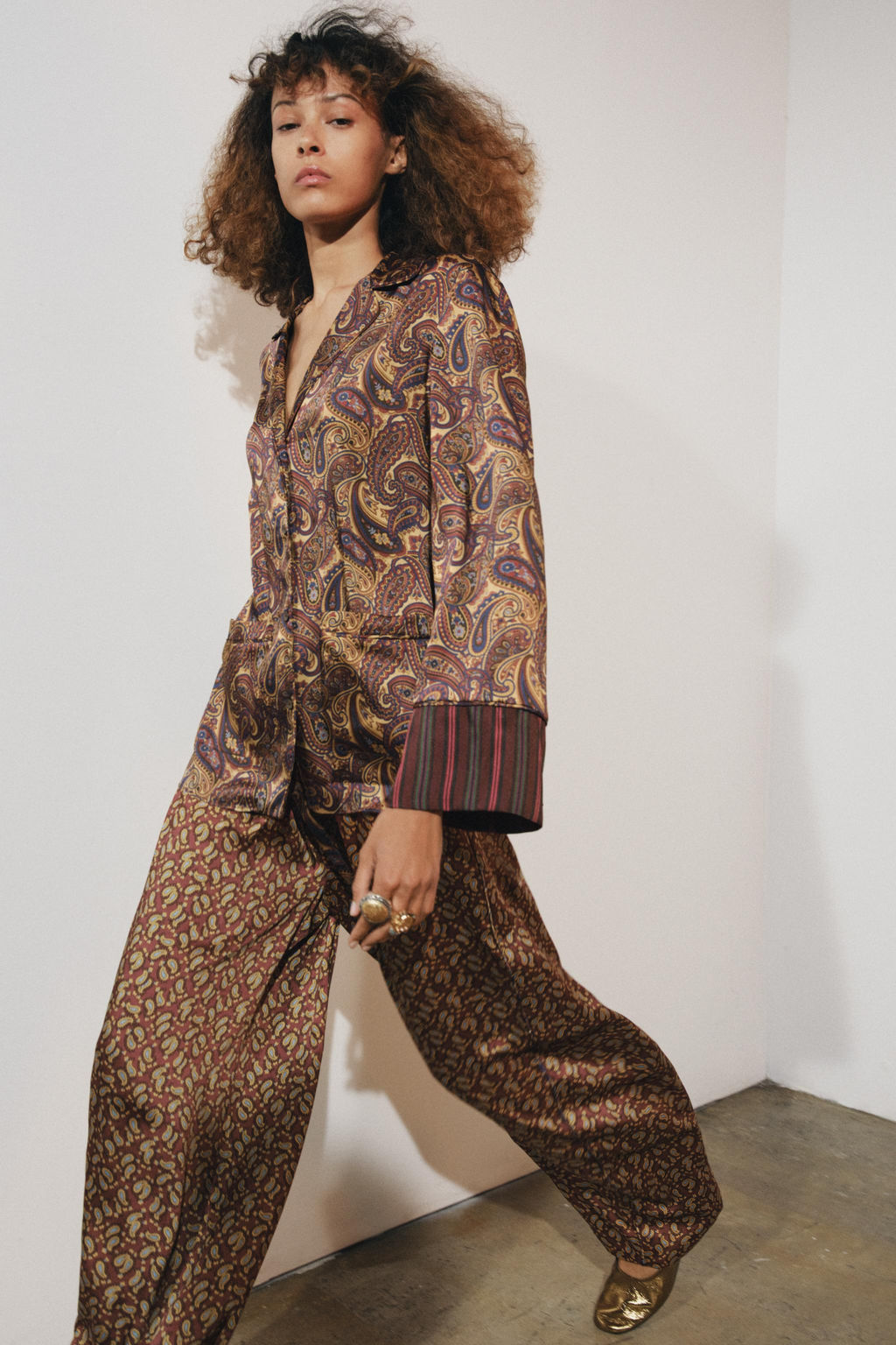 ZW COLLECTION PAISLEY PYJAMA SHIRT - Zara фото 4