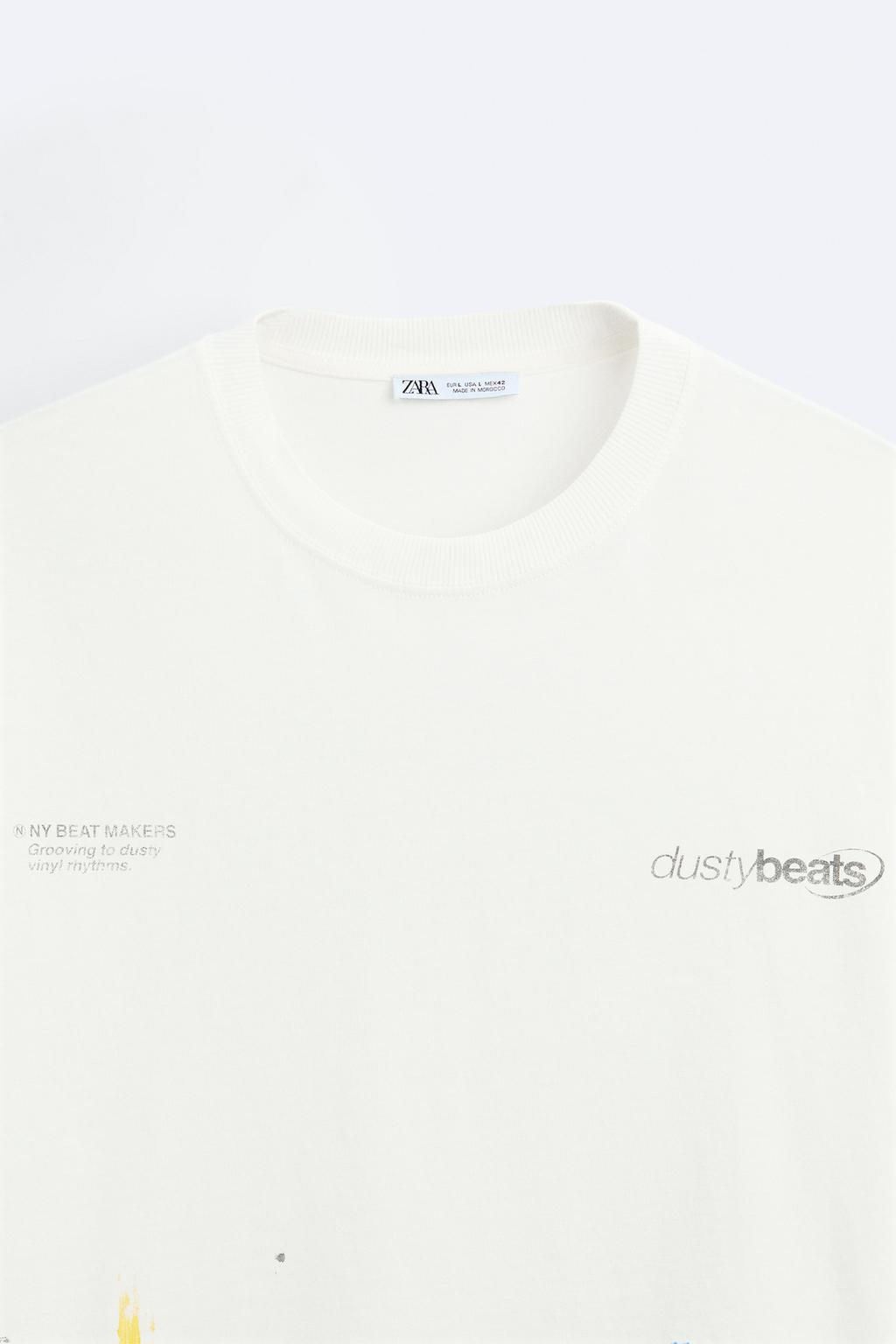 PAINT SPLATTER T-SHIRT WITH SLOGANS - Zara фото 16