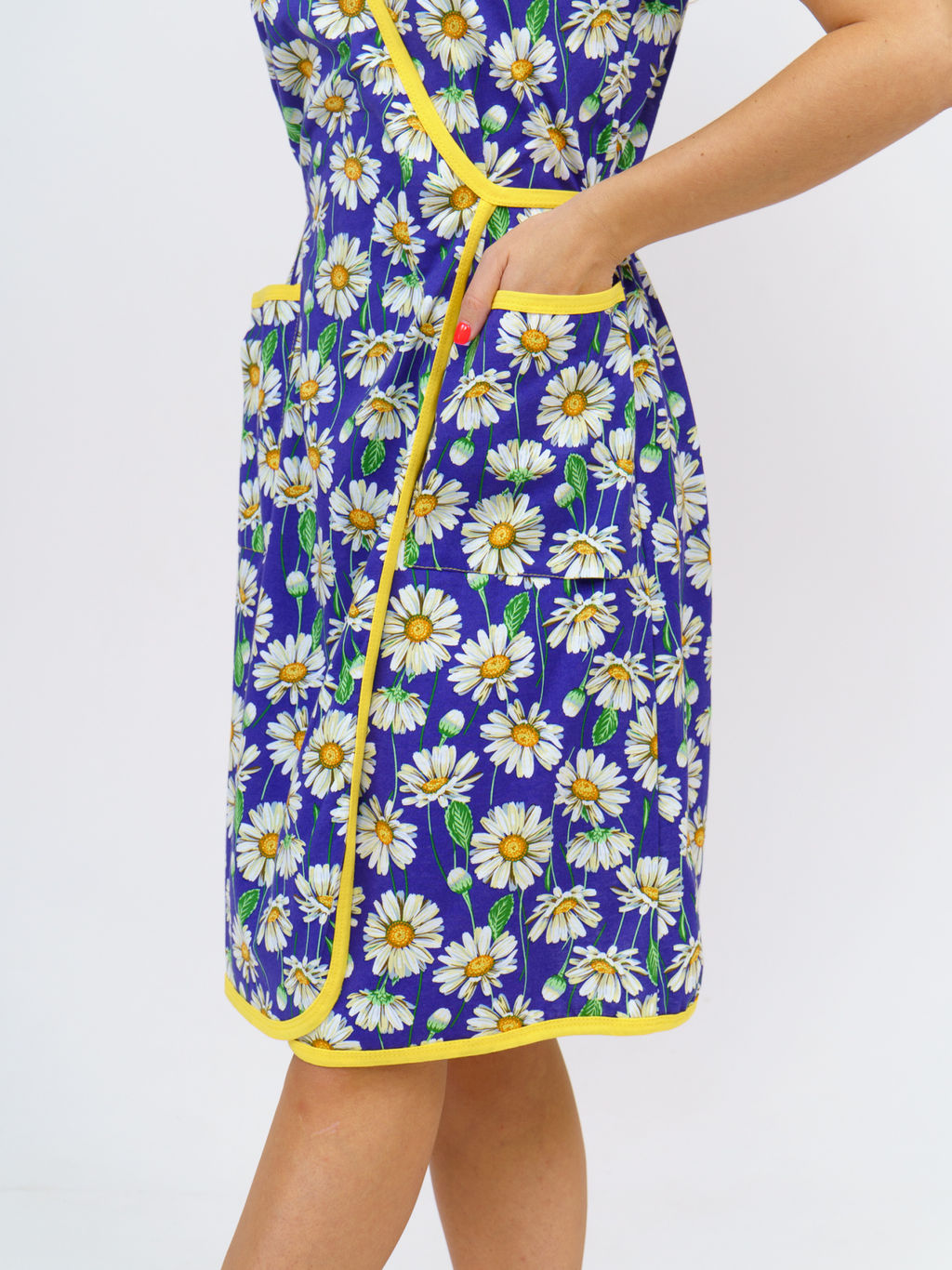 674 Халат "Ромашки/синий"