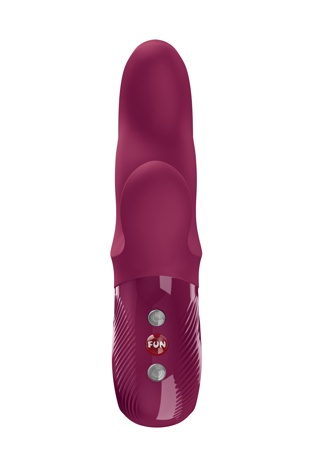 Вибратор с клиторальным стимулятором Fun Factory MiSS BI, силикон, бордовый, 17 см