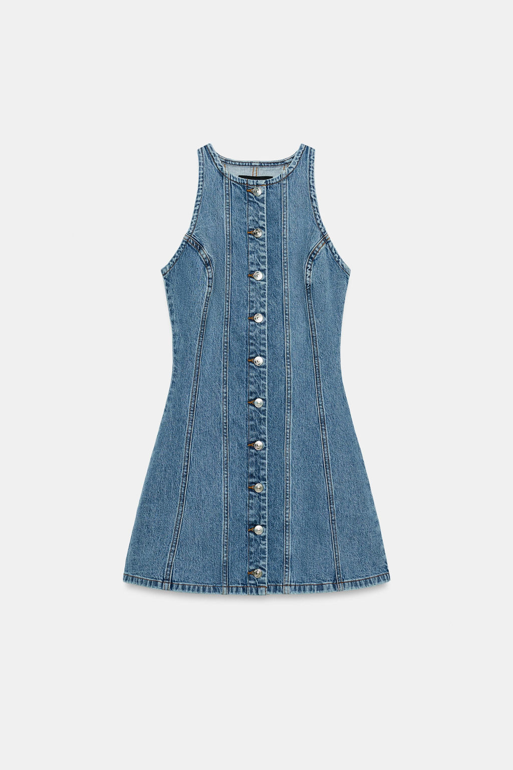 VESTIDO Z1975 MINI DENIM COSTURAS / Azul medio - Zara фото 6