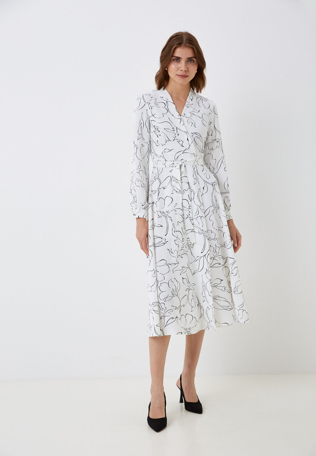 Платье на запах белый