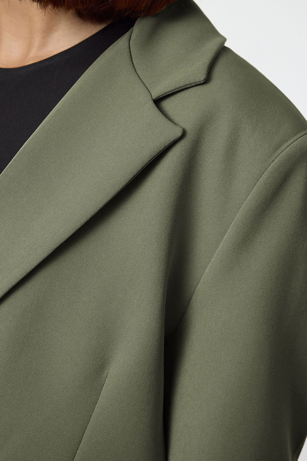 Ac?k Haki Ekstra Oversize Dokuma Blazer Ceket TWOAW24BC00107