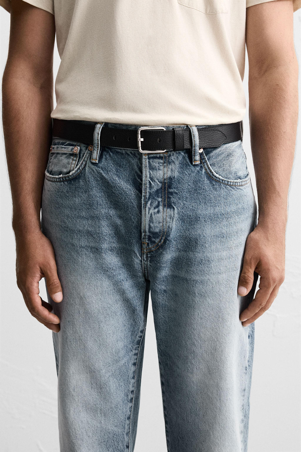 TOPSTITCHED LEATHER BELT - Zara фото 5