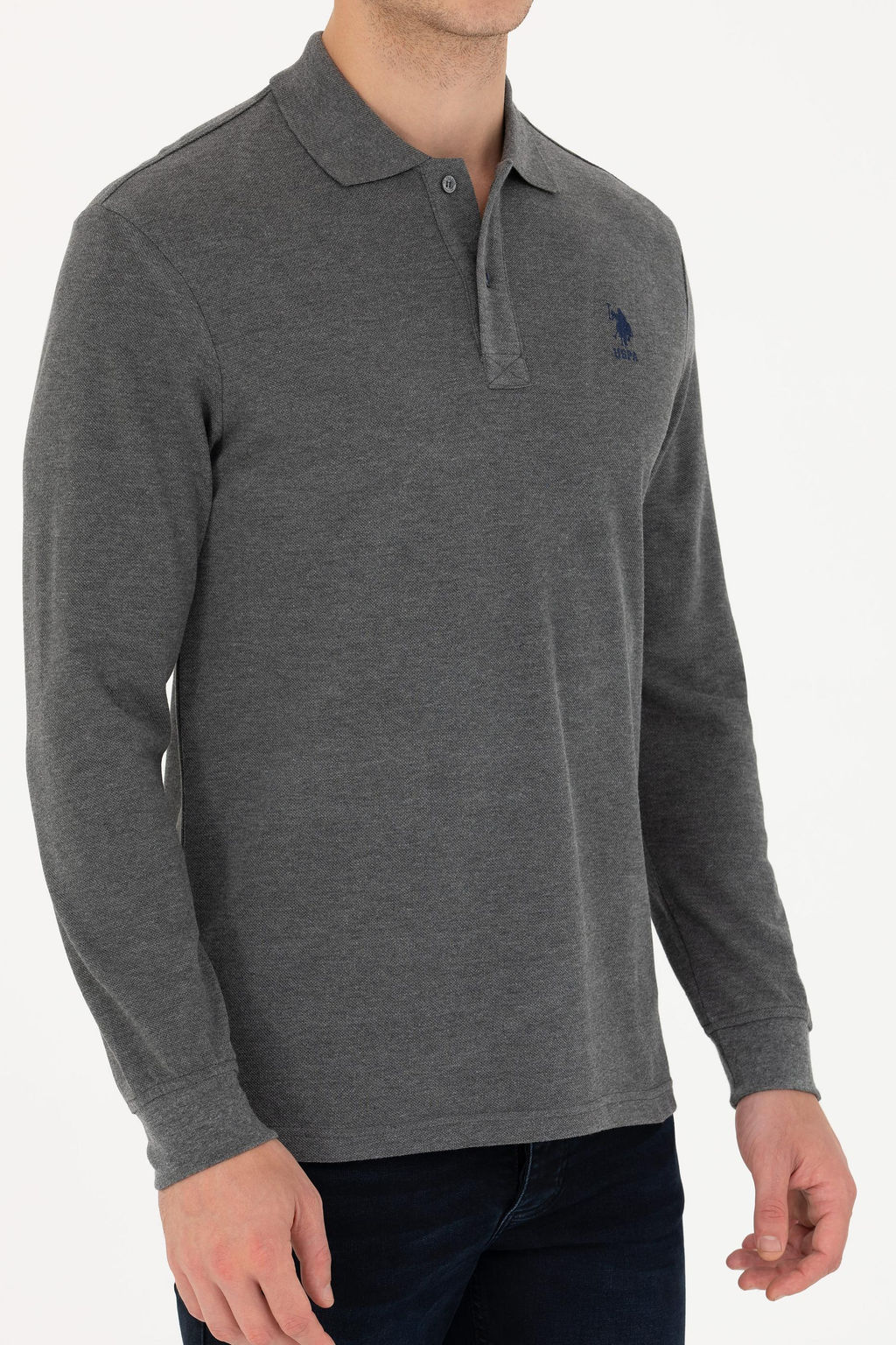 U. S. Polo Assn / Мужской базовый свитшот антрацитовый меланж - U.s. polo assn фото 20