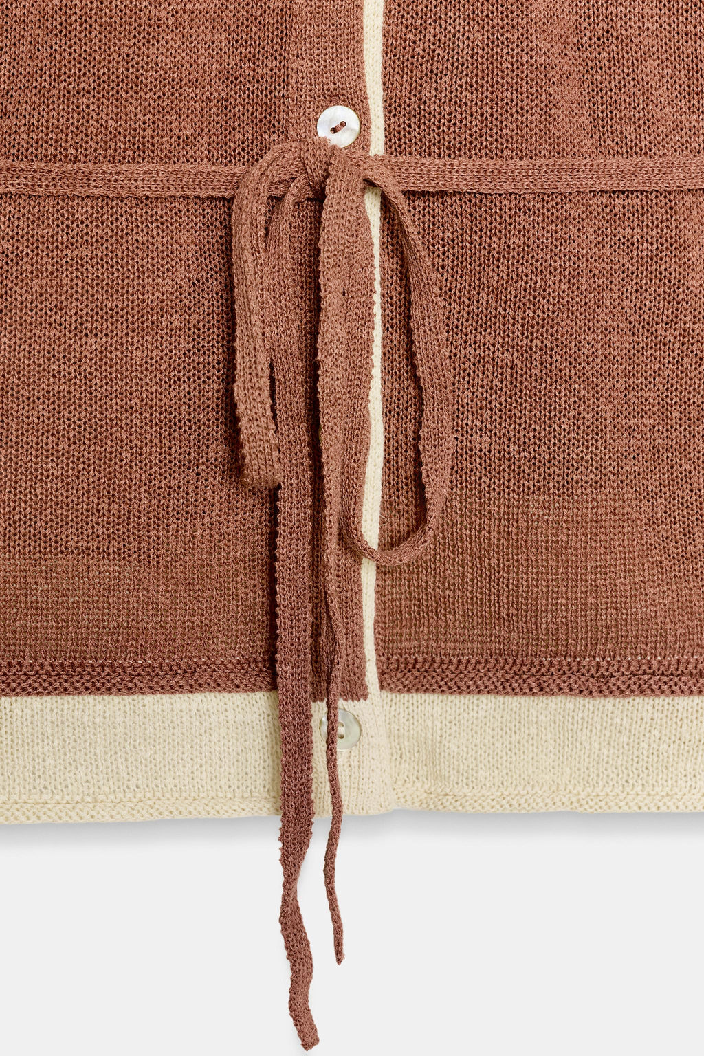 CHAQUETA COMBINADA PUNTO CINTUR?N / MARSALA - Zara фото 8