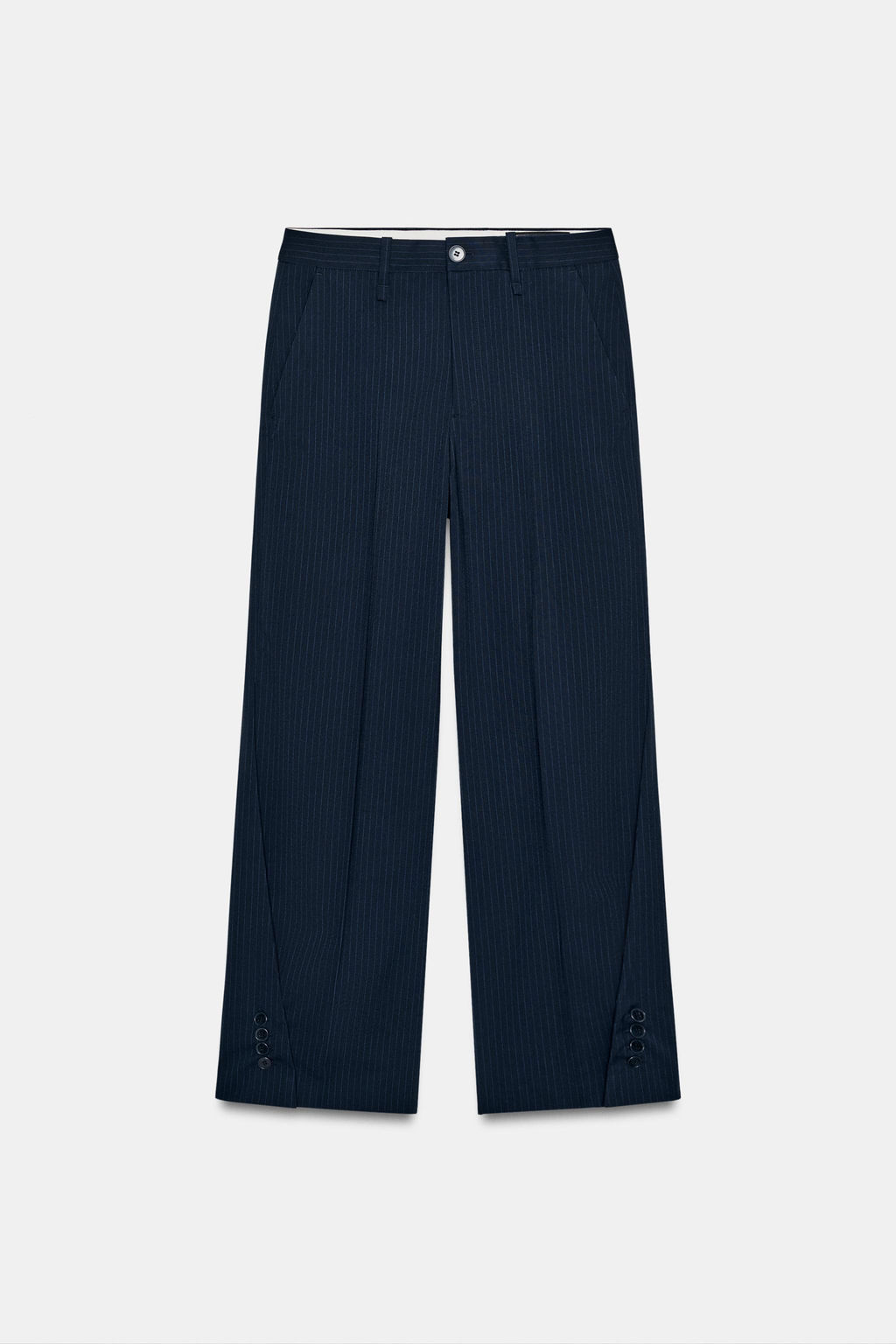 STRIPED TROUSERS WITH BUTTONS AT HEM ZW COLLECTION - Zara фото 5