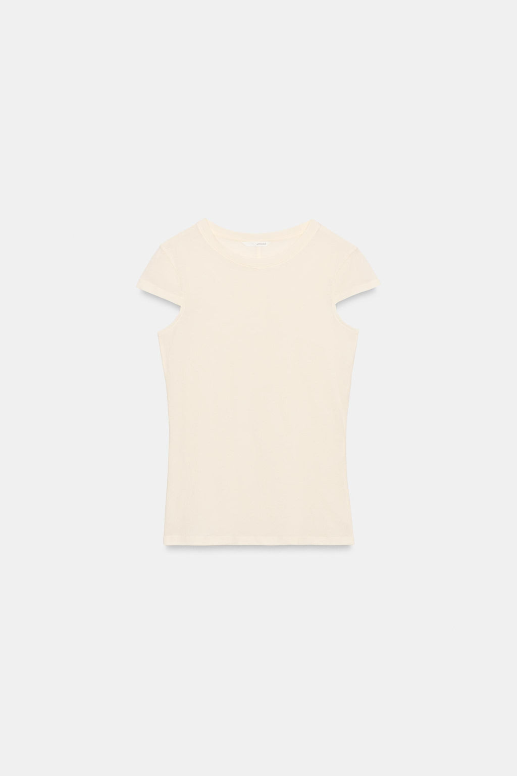 CAMISETA MINIMAL MANGA CORTA / Vainilla - Zara фото 7