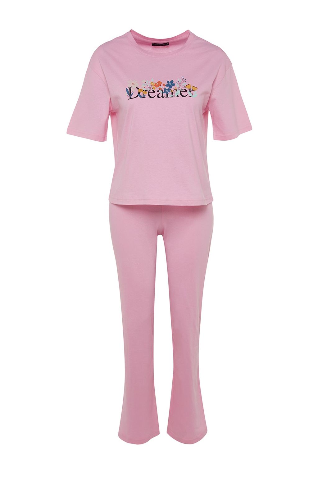 Trendyolmilla Lila %100 Pamuklu Eglenceli Bask?l? T-shirt-Pantolon Orme Pijama Tak?m? THMSS23PT00134  фото 49