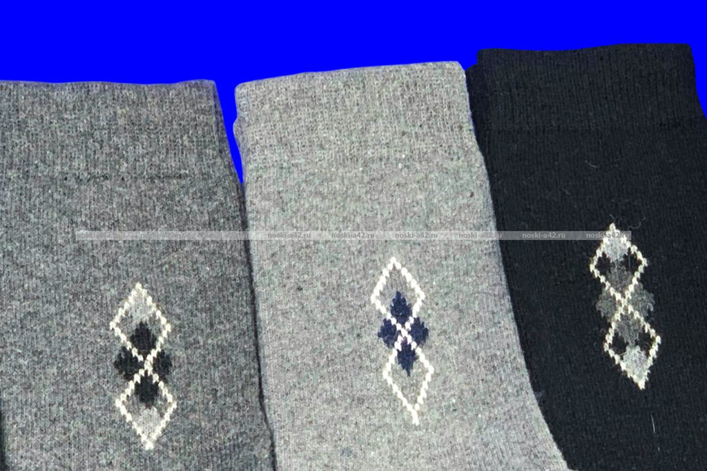 Цена за 12 пар.Термоноски мужские КАШЕМИР с рисунком арт 1603 - 1