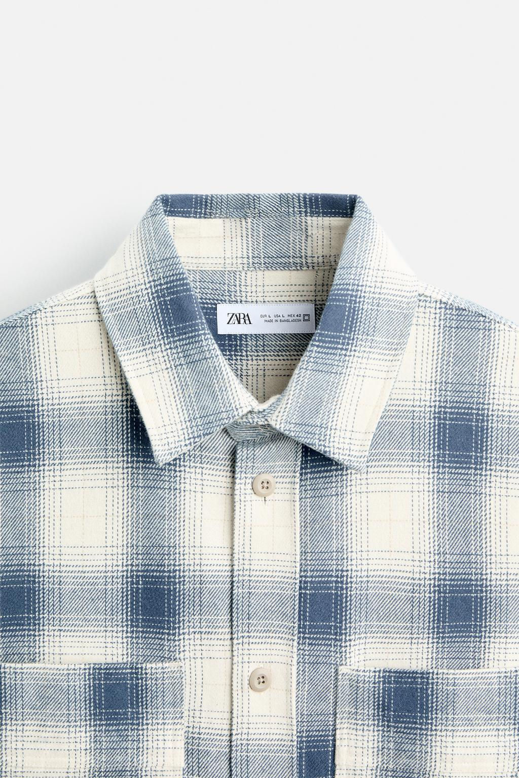 CHECKED FLANNEL SHIRT - Zara фото 8