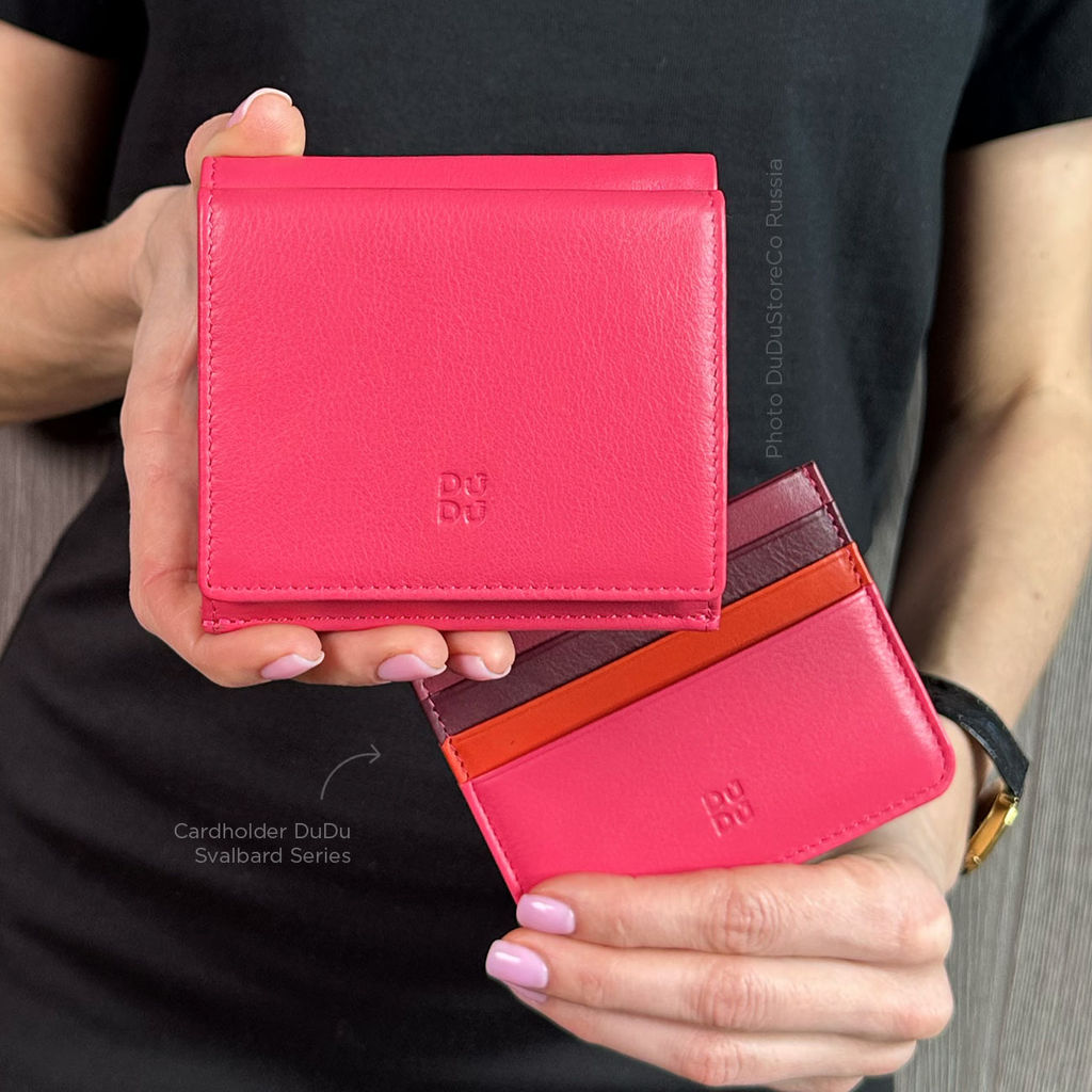 Итальянский кожаный кошелек DuDu серии Flavio | малиновый - Dudubags фото 7