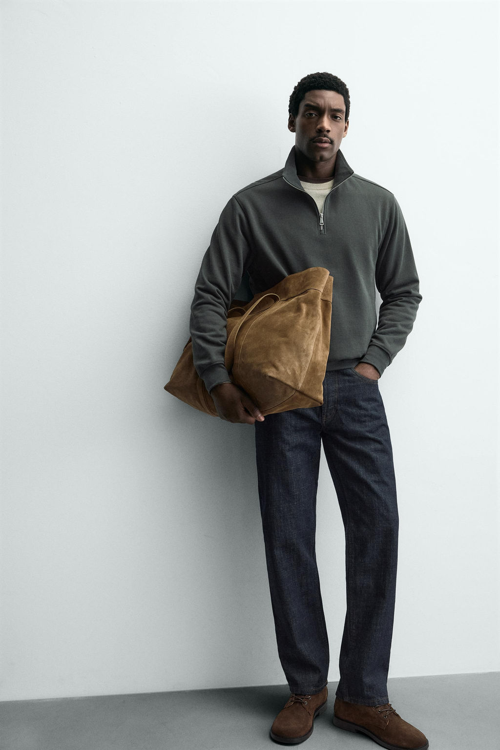 BASIC QUARTER-ZIP SWEATSHIRT - Zara фото 6