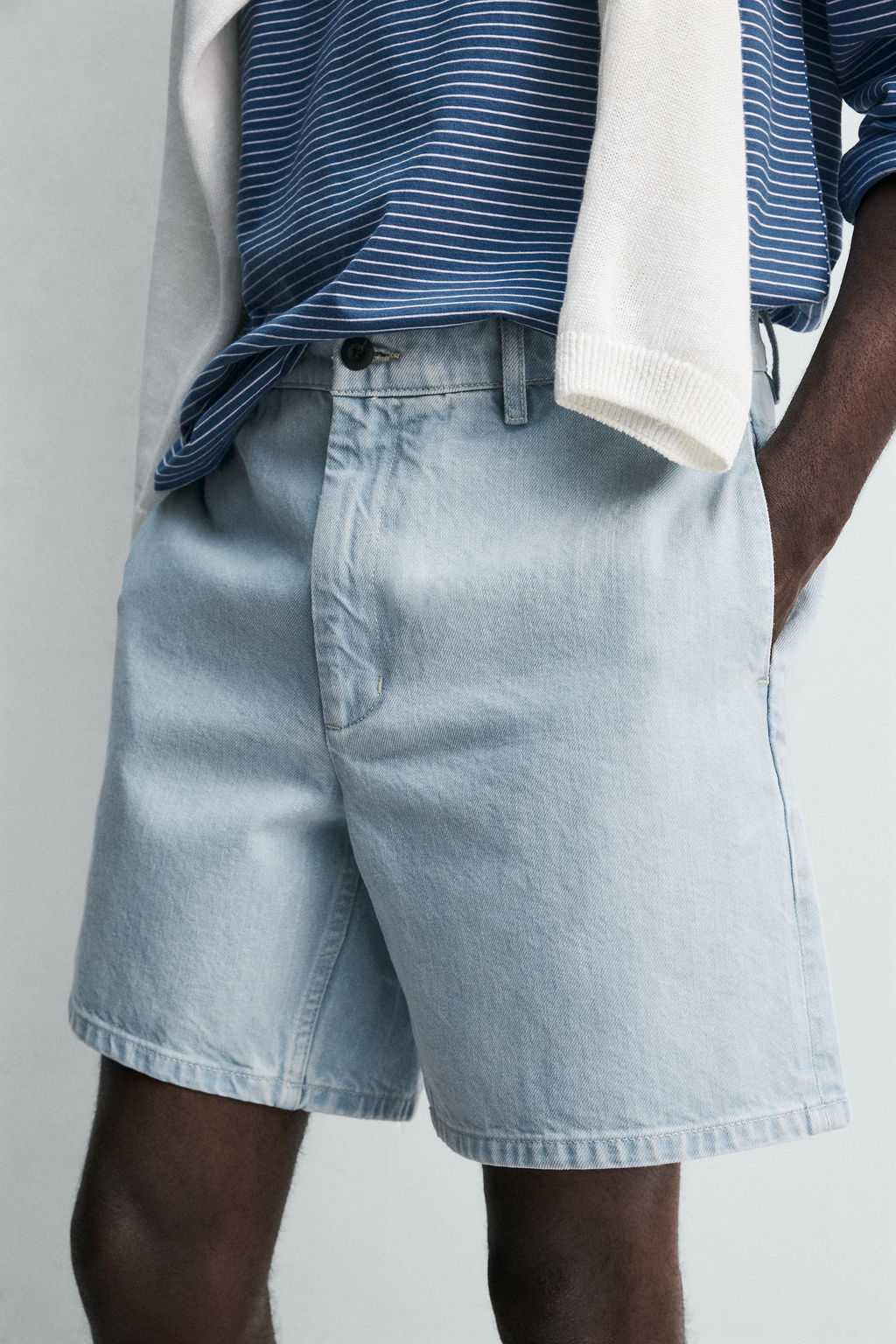 BERMUDA CHINO DENIM / Azul claro