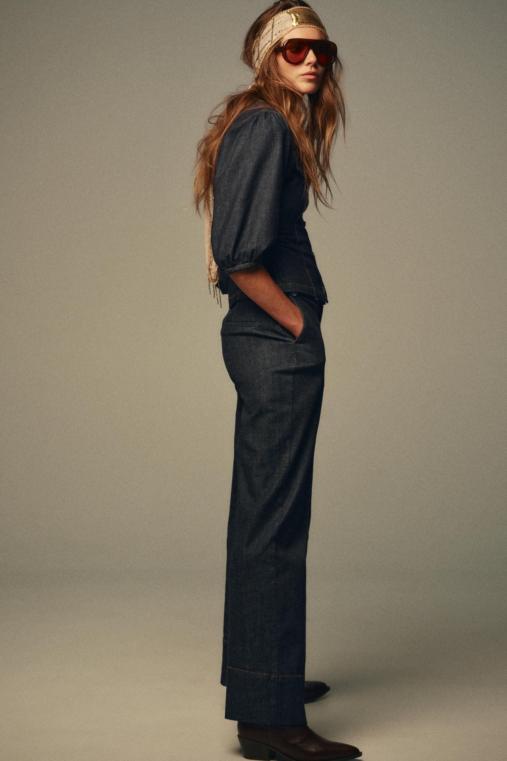 Z1975 BOOTCUT DENIM TROUSERS - Zara фото 20