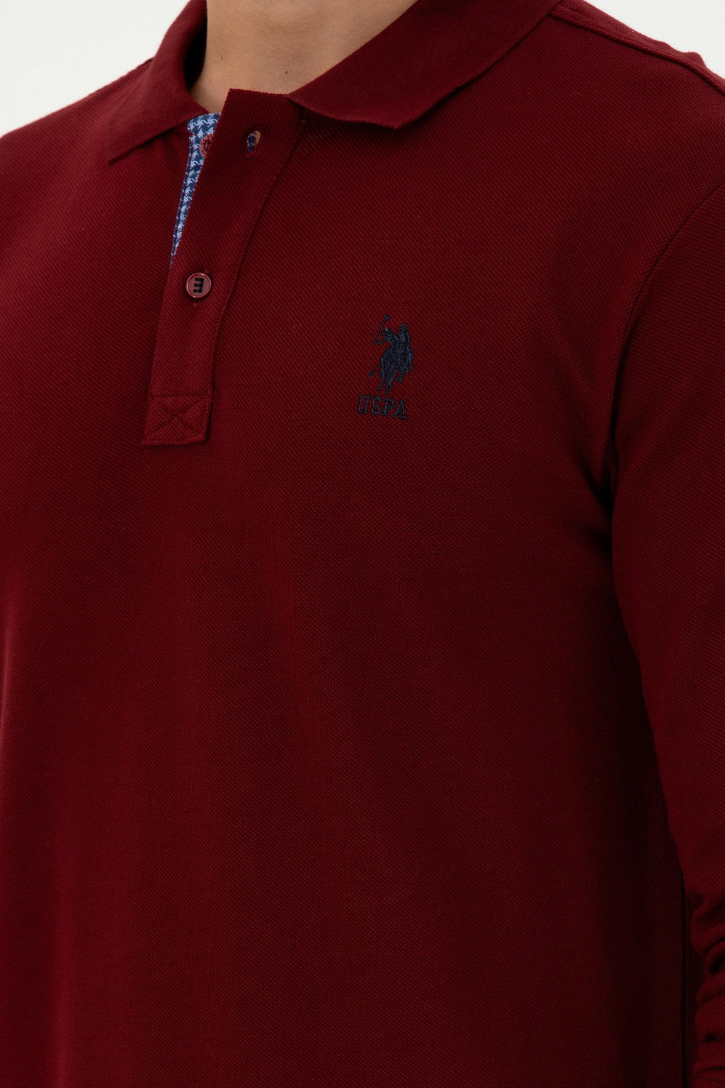 Мужской бордово-красный базовый свитшот - U.s. polo assn фото 7