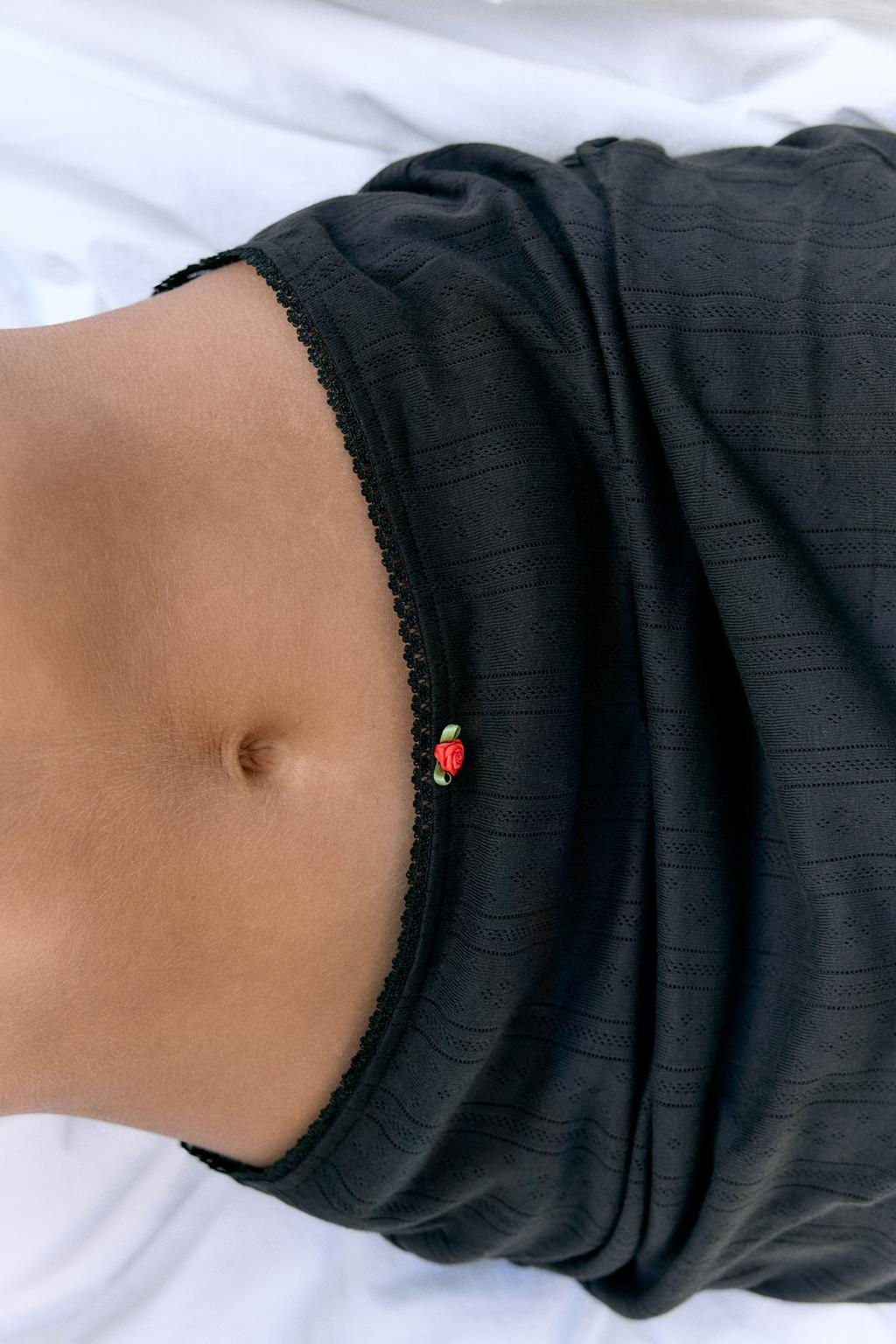 POINTELLE SKIRT WITH LACE TRIM - Zara фото 3