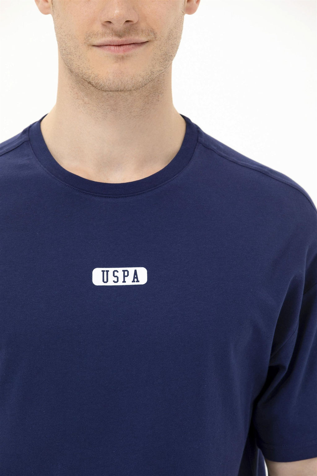 Футболка мужская U.S. Polo Assn оверсайз темно-синяя из хлопка  фото 7
