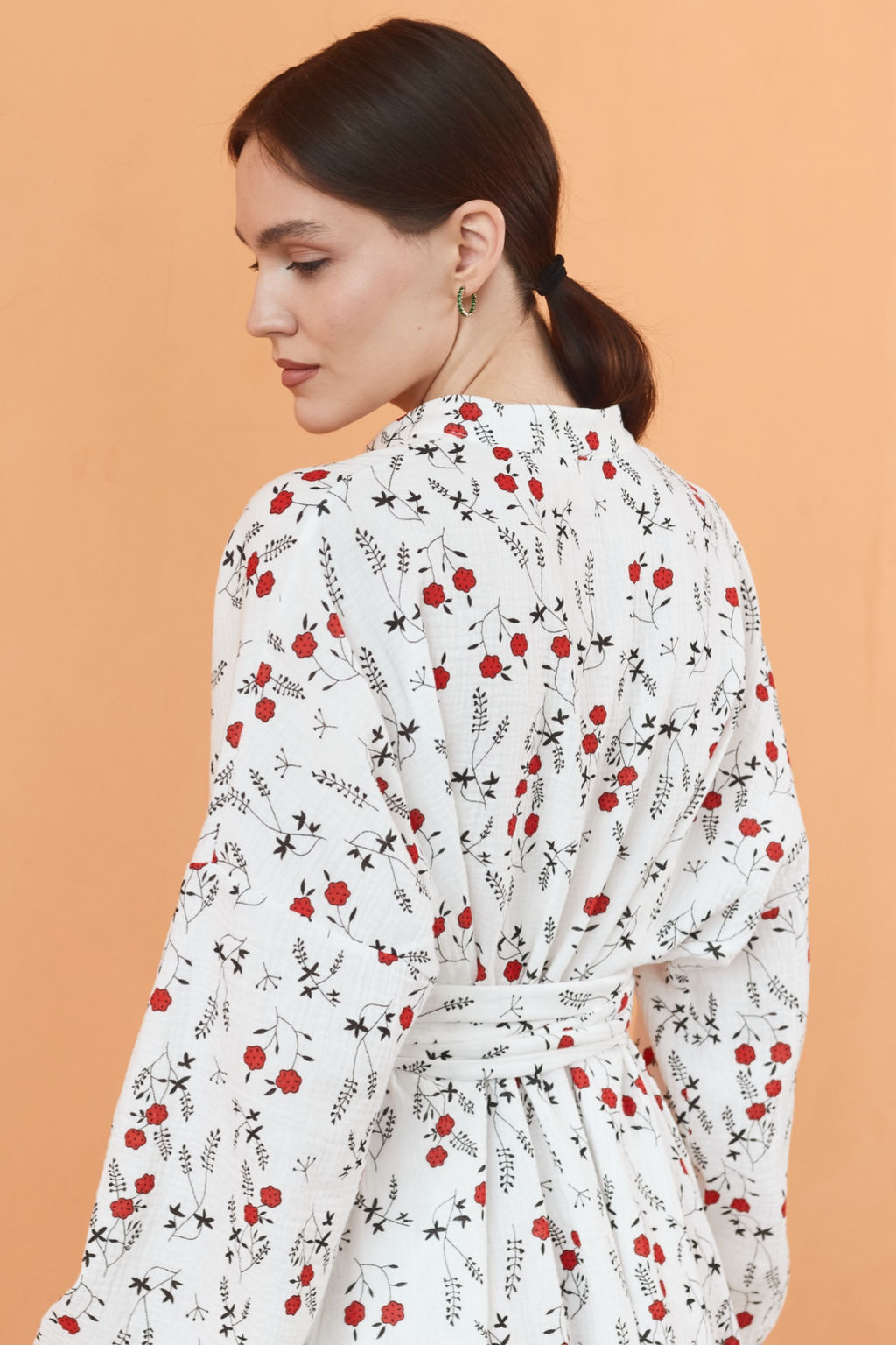 Платье муслин ROMANCE060/01/Белый, красный