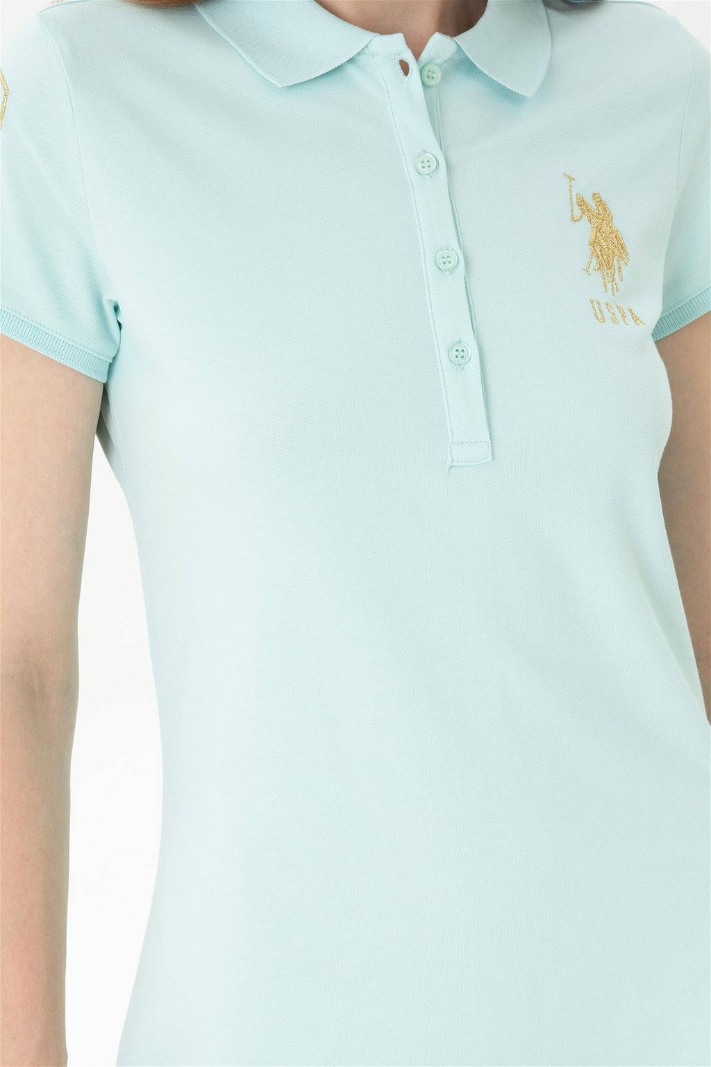 U. S. Polo Assn Женское мятное трикотажное платье - U.s. polo assn фото 5