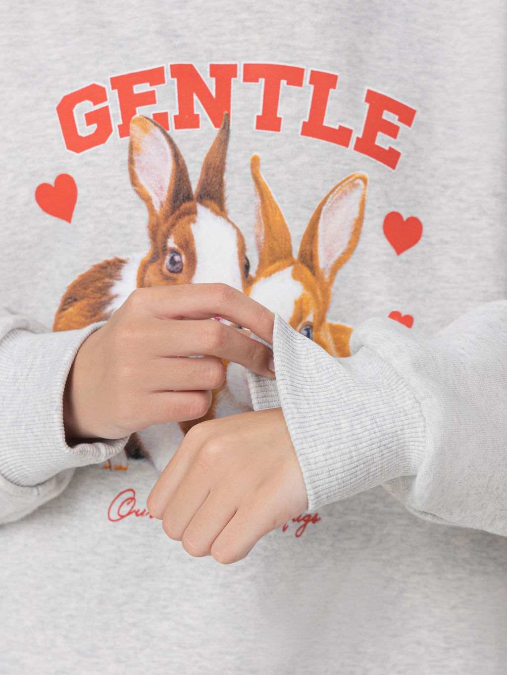 Худи для девочек серое с принтом и надписью gentle - Mark formelle фото 7