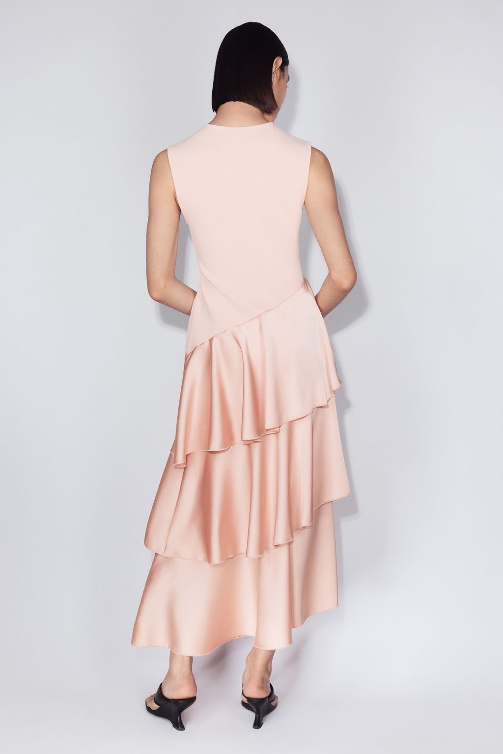 Vestido en punto roma con falda de sat?n - H&m фото 8