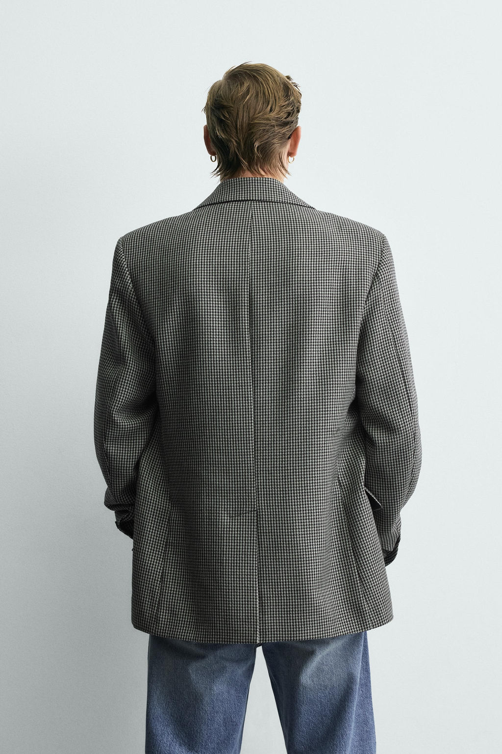 LIMITED EDITION 100% WOOL HOUNDSTOOTH BLAZER - Zara фото 3