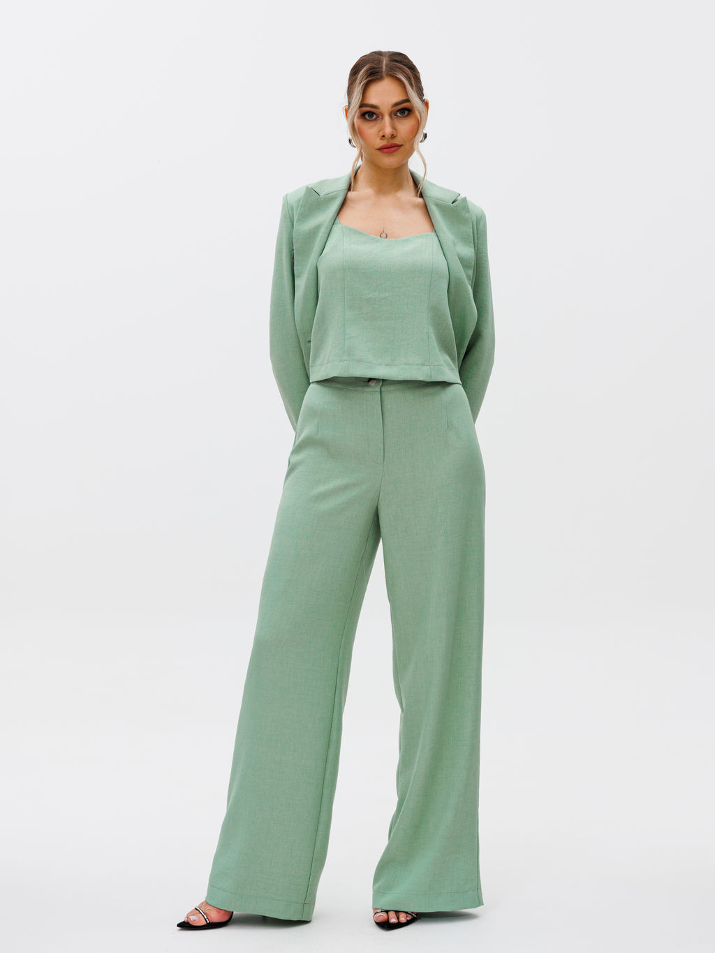 Костюм из жакета, топа и брюк. - Gizart фото 12