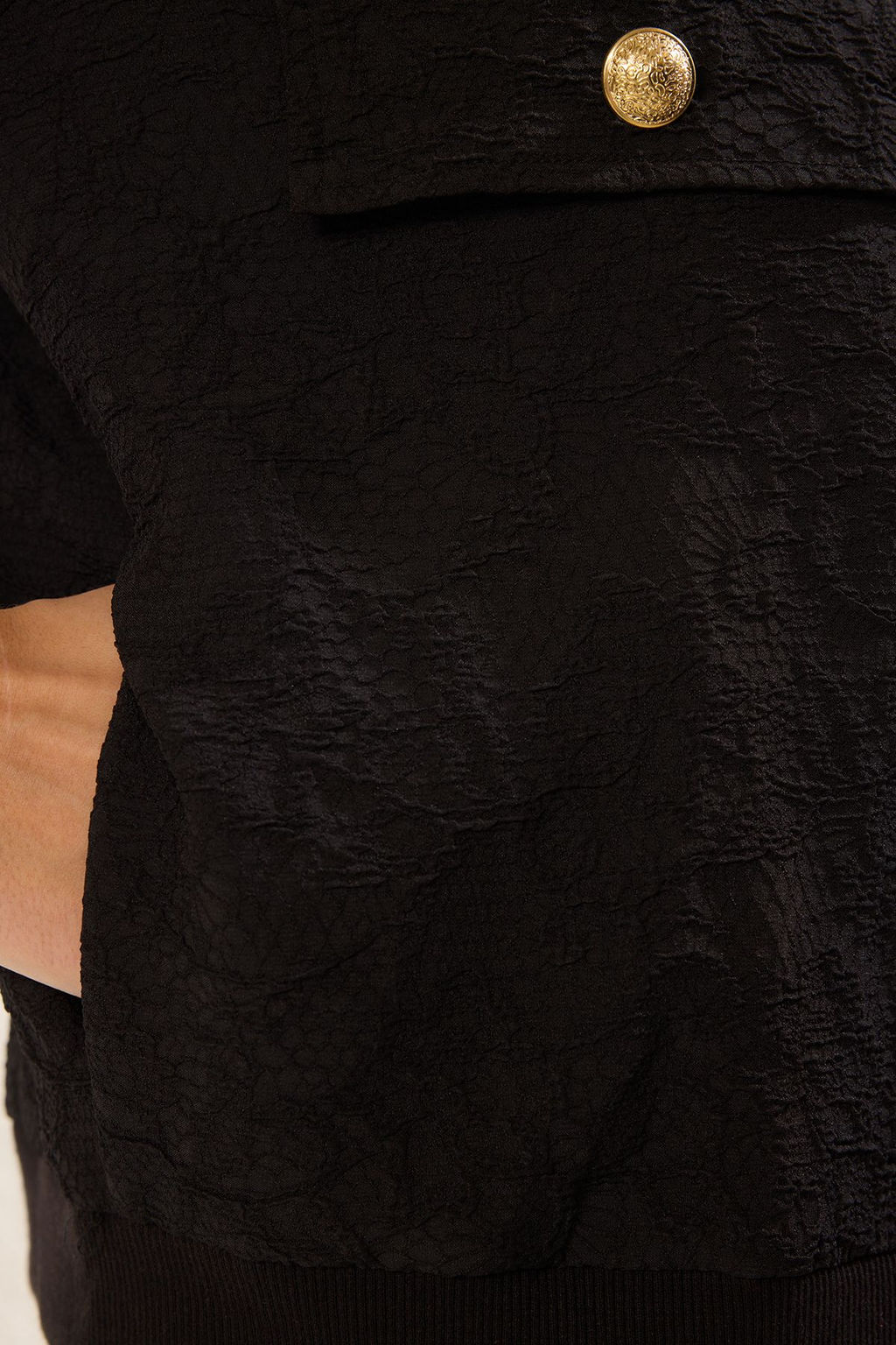 TRENDYOLMILLA Siyah Regular Cep Detayl? Jakarl? Bomber Ince Ceket Mont TWOSS25MO00019  фото 4