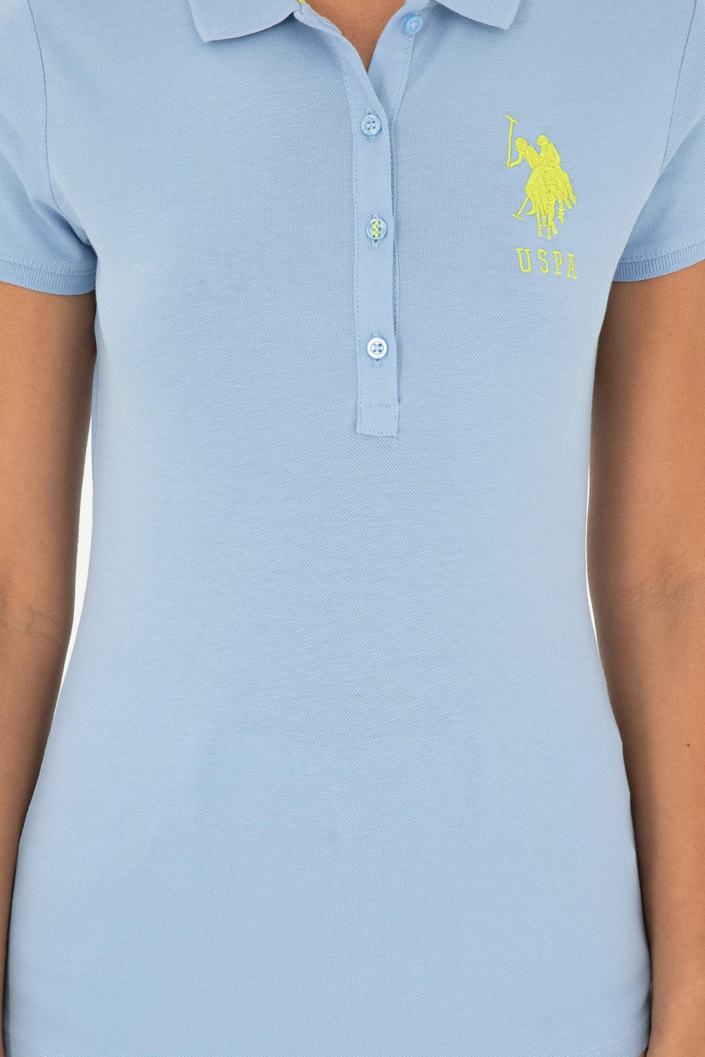 Женская голубая базовая футболка - U.s. polo assn фото 6