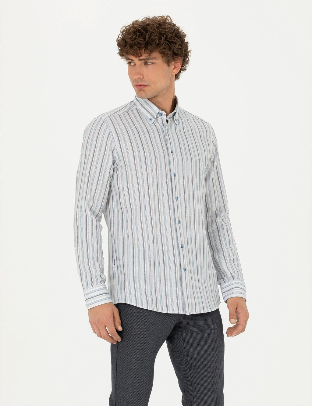 Mavi Slim Fit Uzun Kollu G_mlek
