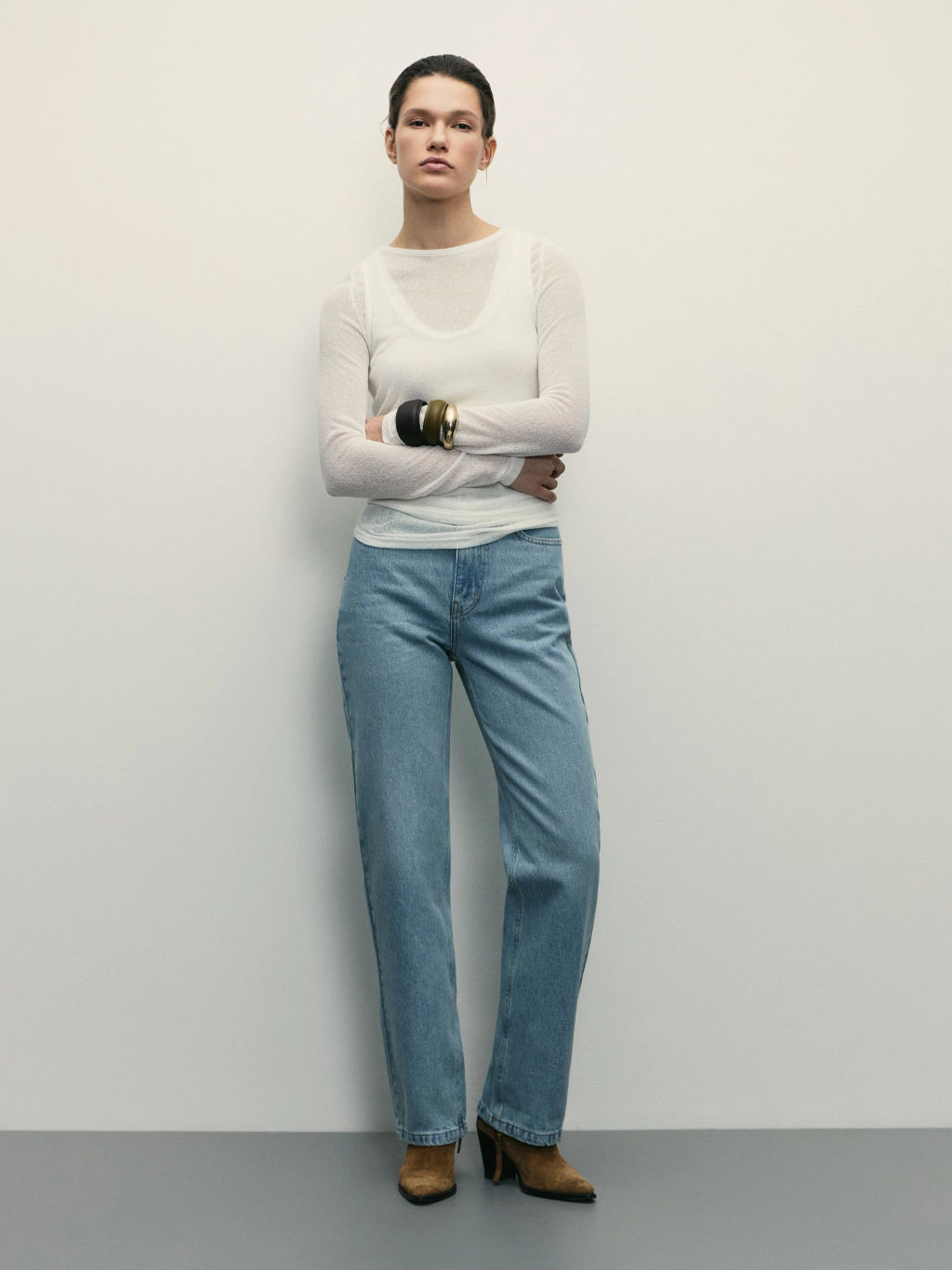 Джинсы straight с высокой посадкой / Zarina