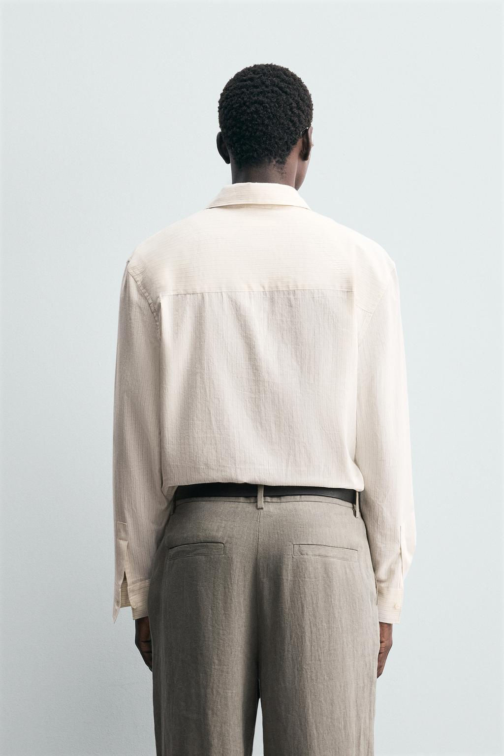 STRIPED COTTON-VISCOSE SHIRT - Zara фото 3