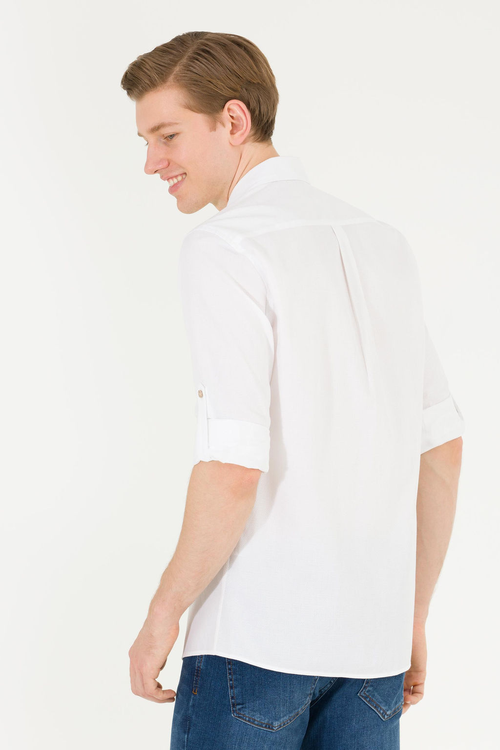 U. S. Polo Assn / Мужская белая рубашка с длинным рукавом - U.s. polo assn фото 19
