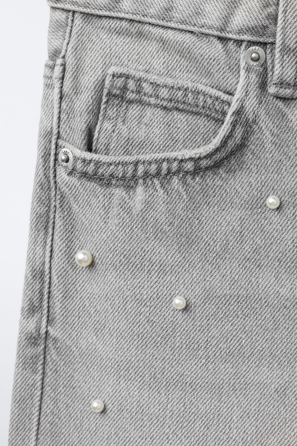 WIDE-LEG FAUX PEARL JEANS - Zara фото 3